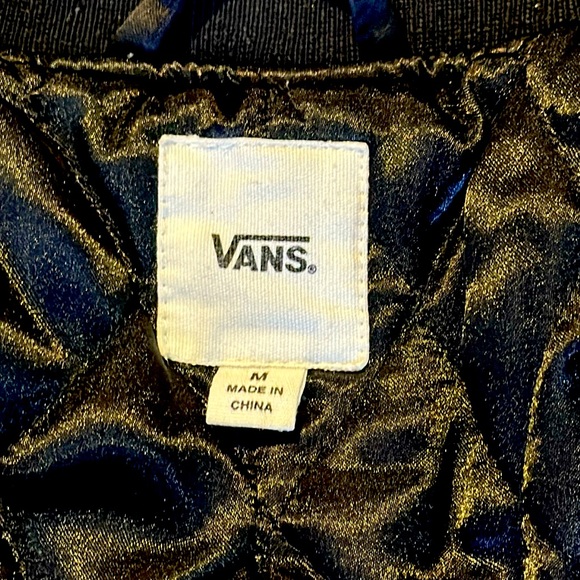 VANS Souvenir Satin Embroidered Jacket with Tigers and Palm Trees Black Size M - Picture 8 of 15